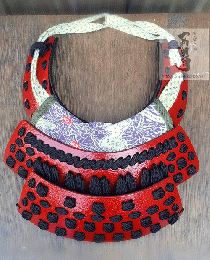 【即納※決済後1週間以内発送】咽喉輪　(赤塗・黒糸・素掛威)